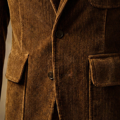 Men's Corduroy Blazer with Notch Lapels