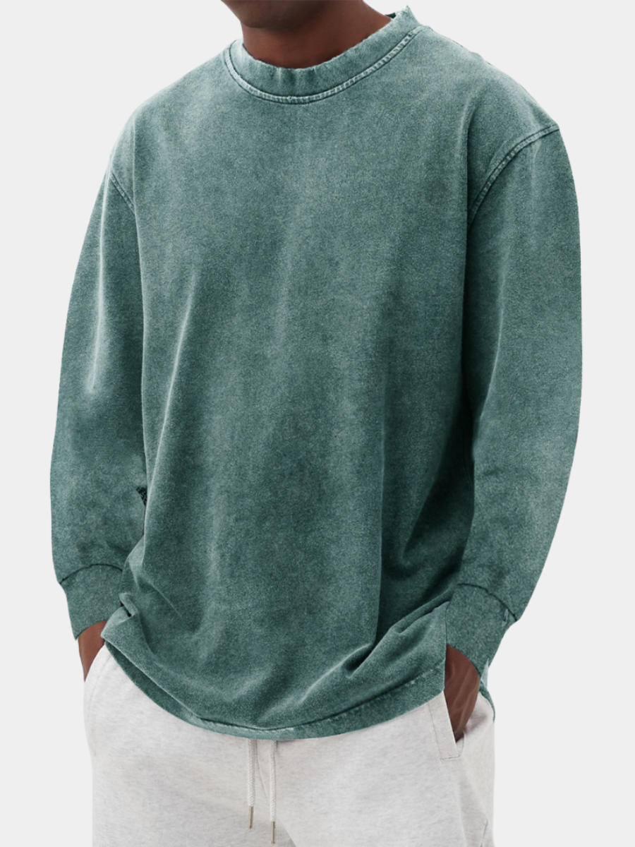 Men's Cotton Long-Sleeve Crew Neck Top