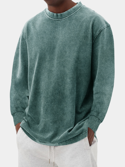 Men's Cotton Long-Sleeve Crew Neck Top