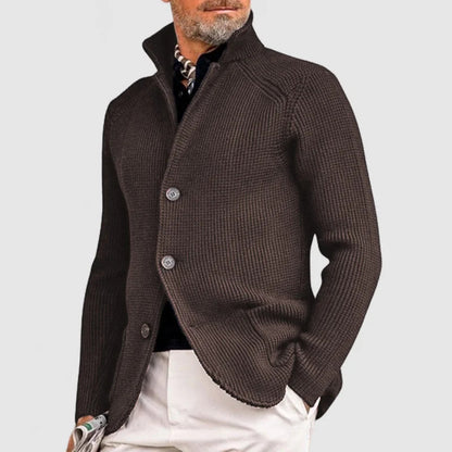 Men's Knitted Sweater Coat With Collar-5