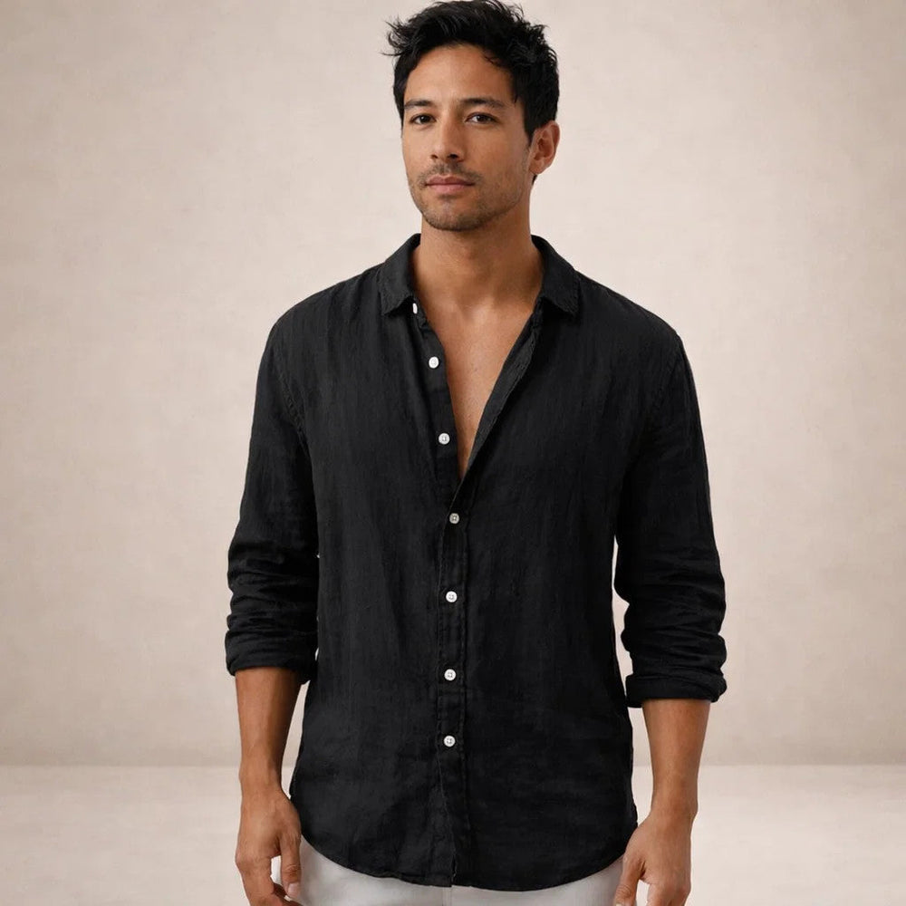 Men's Long Sleeve Button-Down Shirt-8