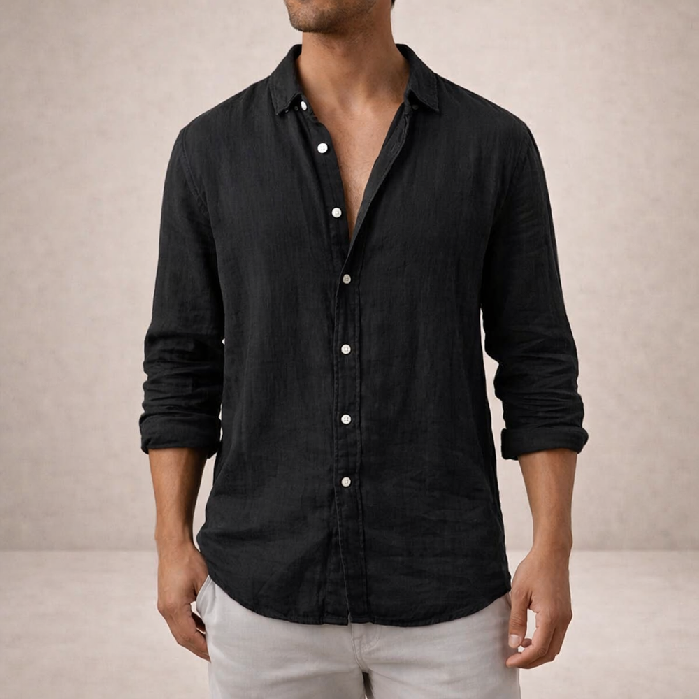 Men's Long Sleeve Button-Down Shirt-7
