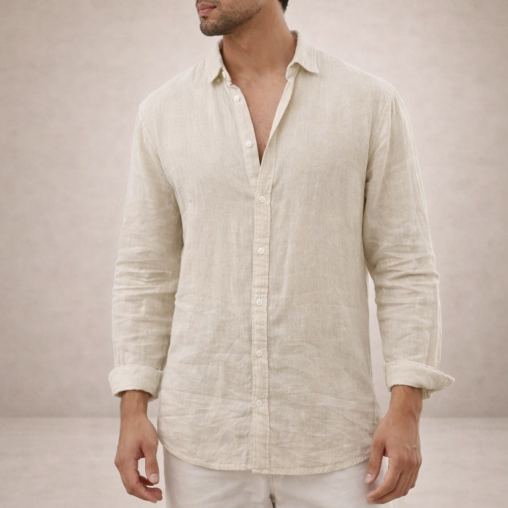 Men's Long Sleeve Button-Down Shirt-9