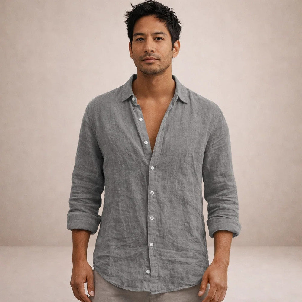 Men's Long Sleeve Button-Down Shirt-2