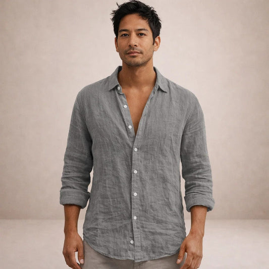 Men's Long Sleeve Button-Down Shirt-2
