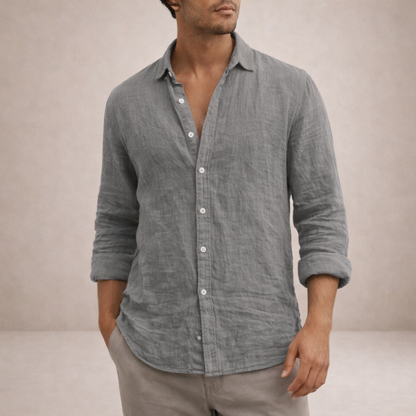 Men's Long Sleeve Button-Down Shirt-1