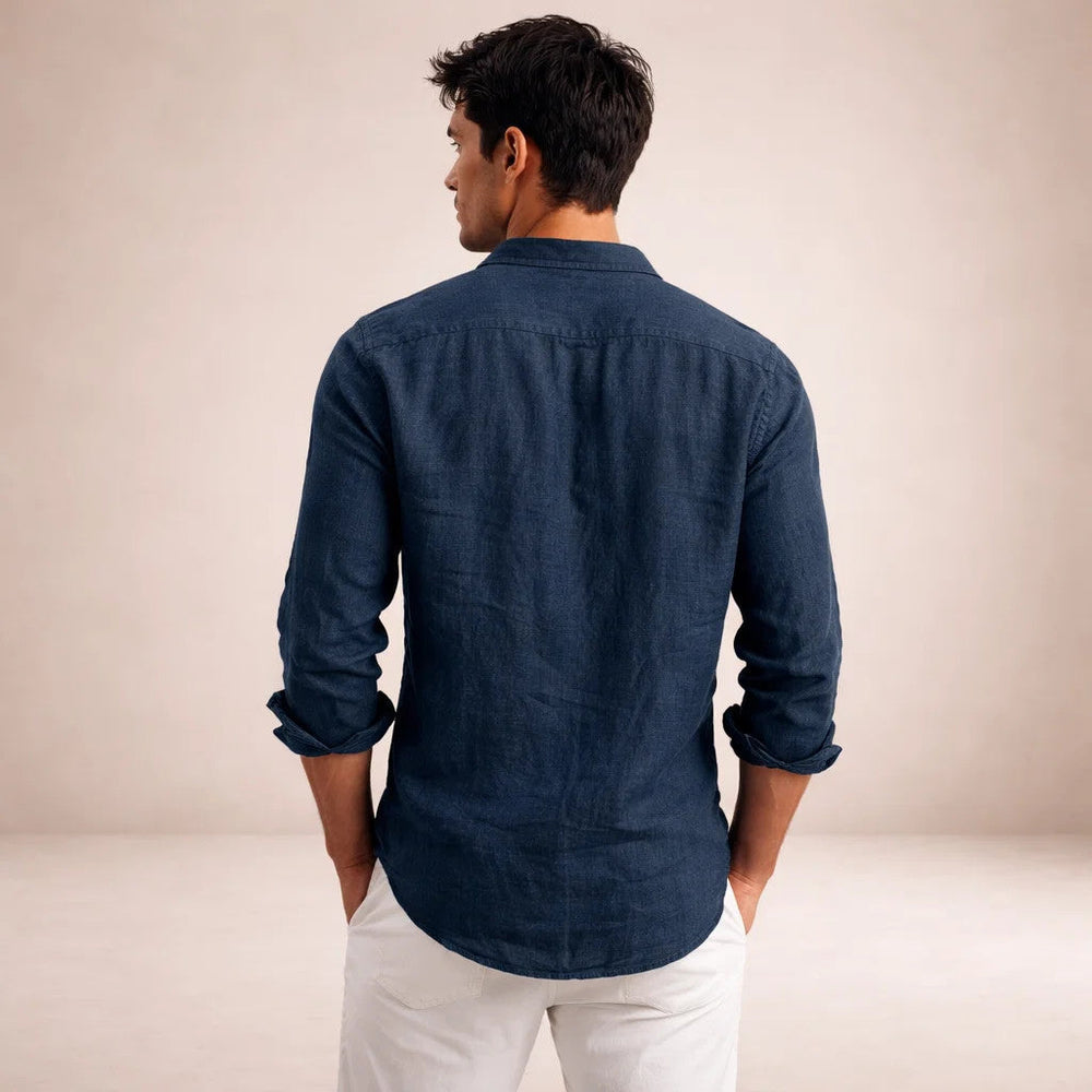 Men's Long Sleeve Button-Down Shirt-13