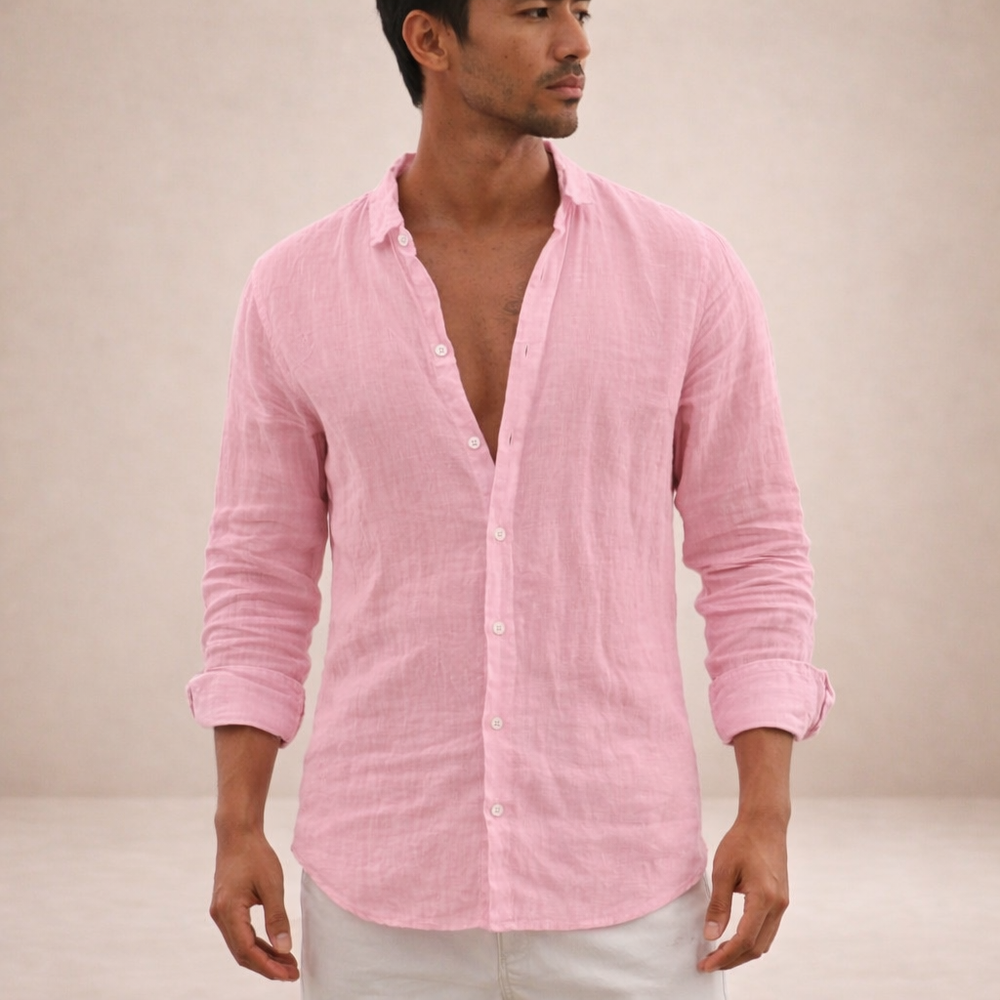 Men's Long Sleeve Button-Down Shirt-6
