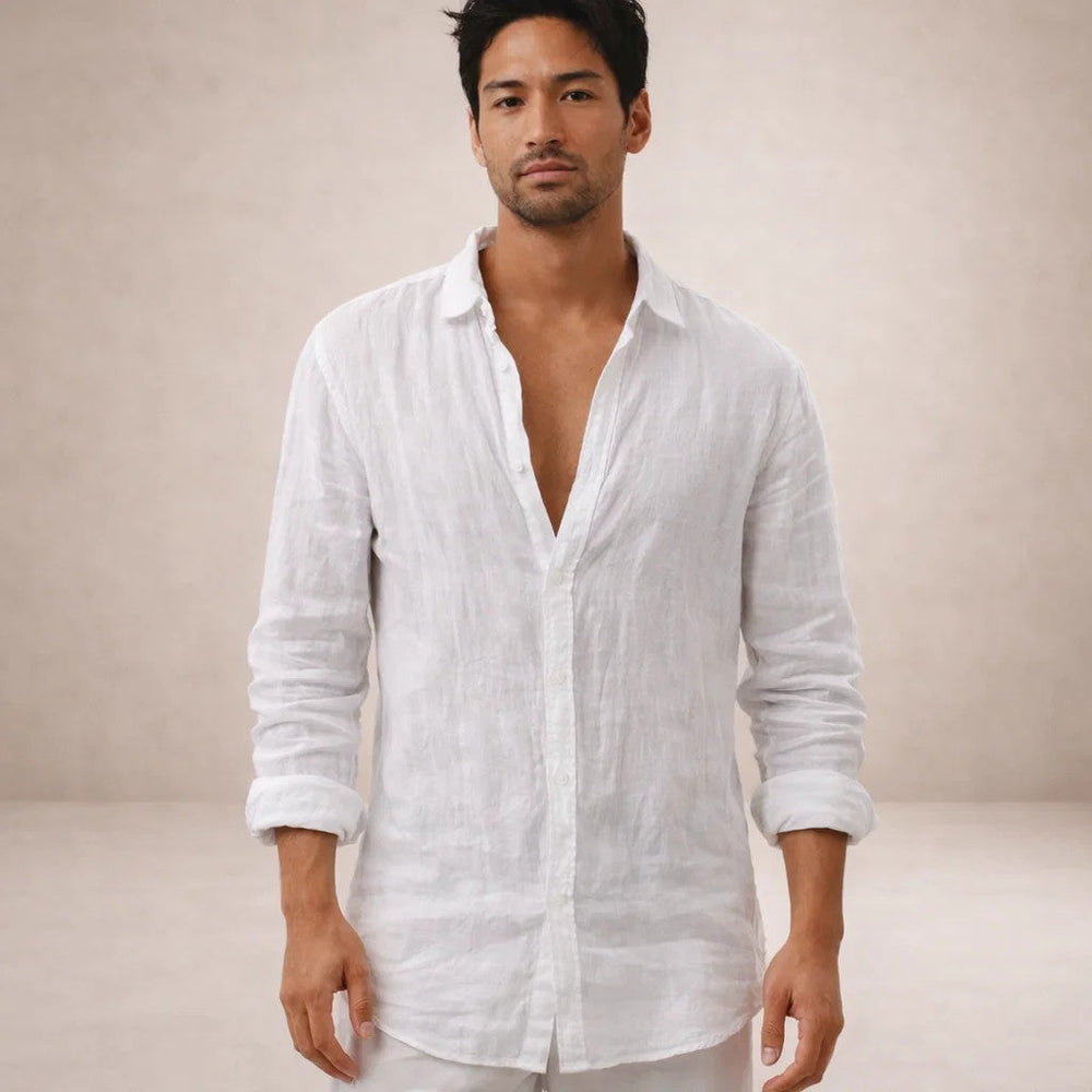 Men's Long Sleeve Button-Down Shirt-4