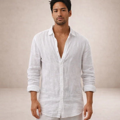 Men's Long Sleeve Button-Down Shirt-4