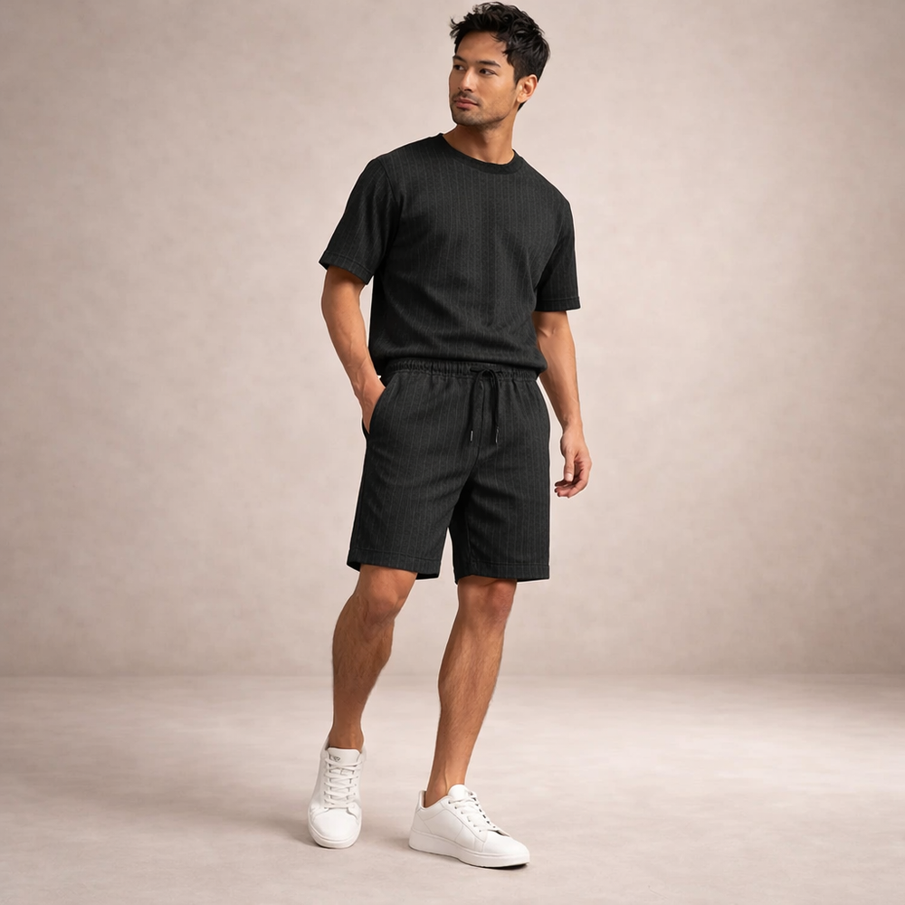 Men's Pinstriped Shorts-17