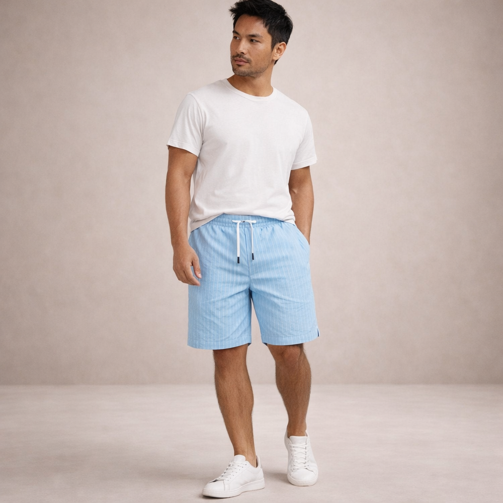 Men's Pinstriped Shorts-5