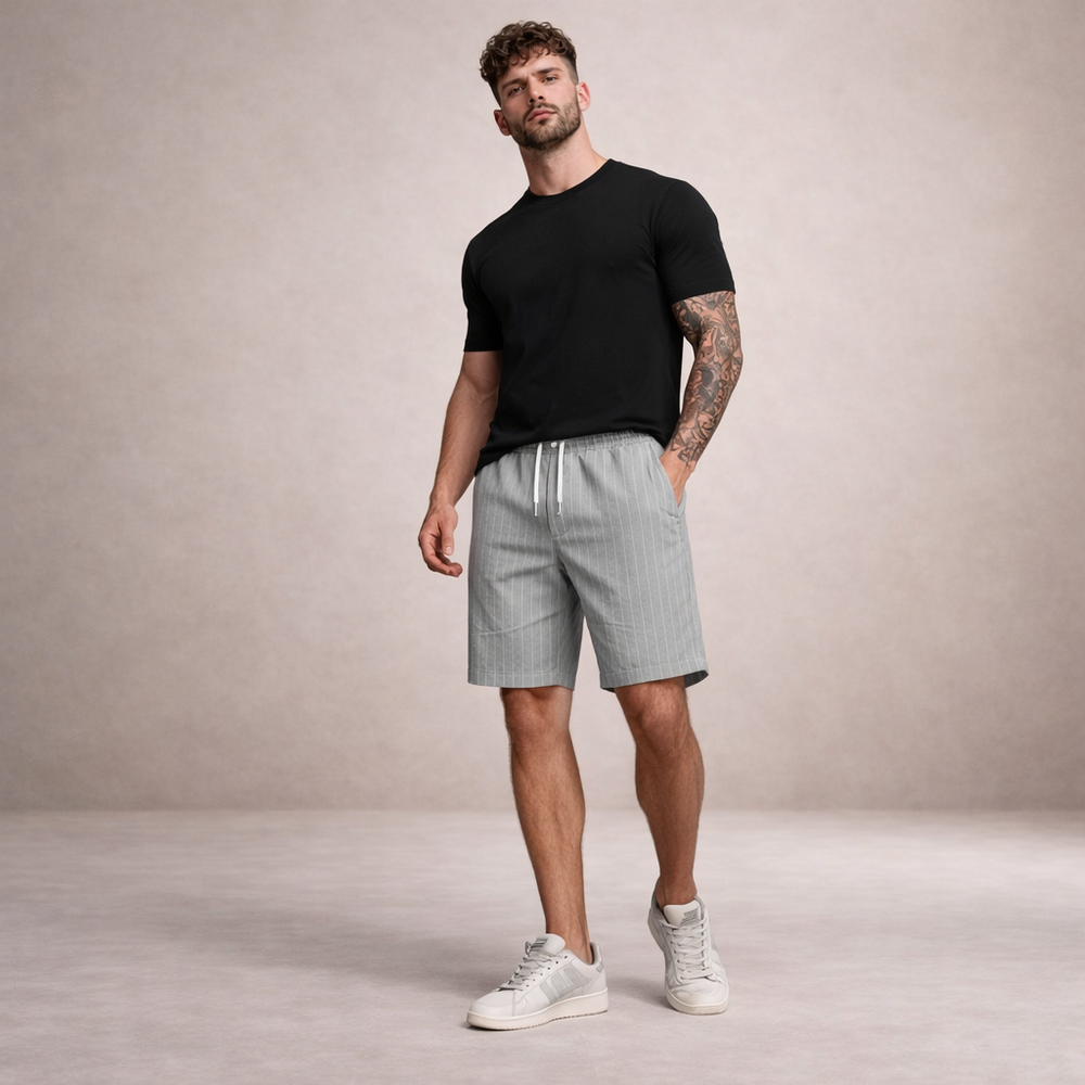 Men's Pinstriped Shorts-15