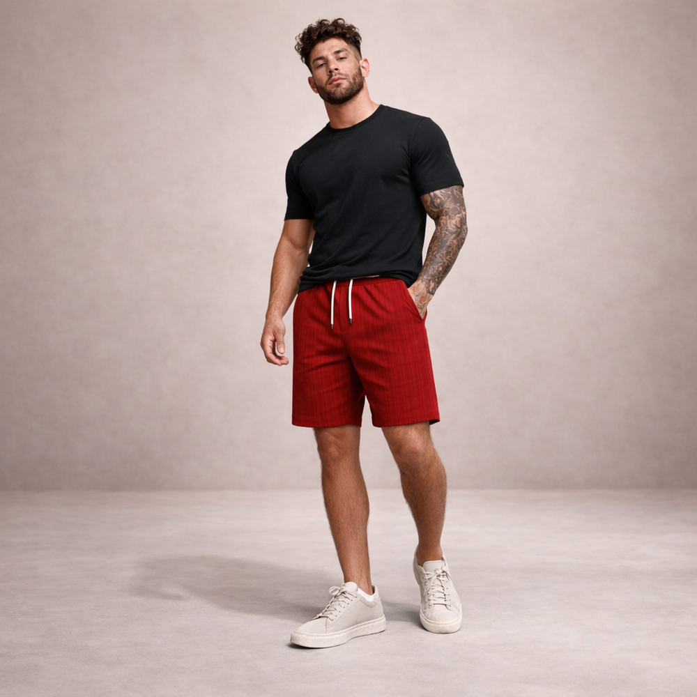 Men's Pinstriped Shorts-21
