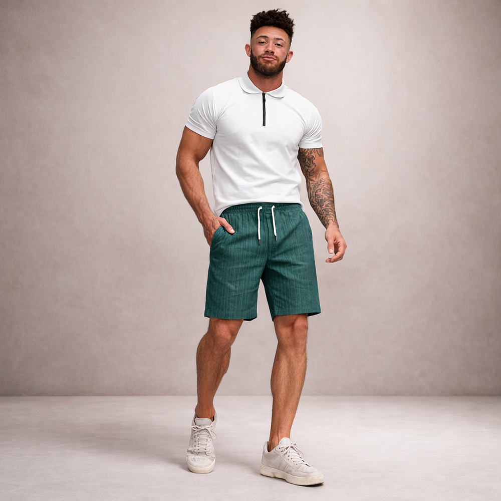 Men's Pinstriped Shorts-13