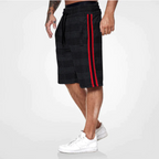 Men's Plaid Shorts with Side Stripe-6