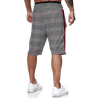 Men's Plaid Shorts with Side Stripe-4