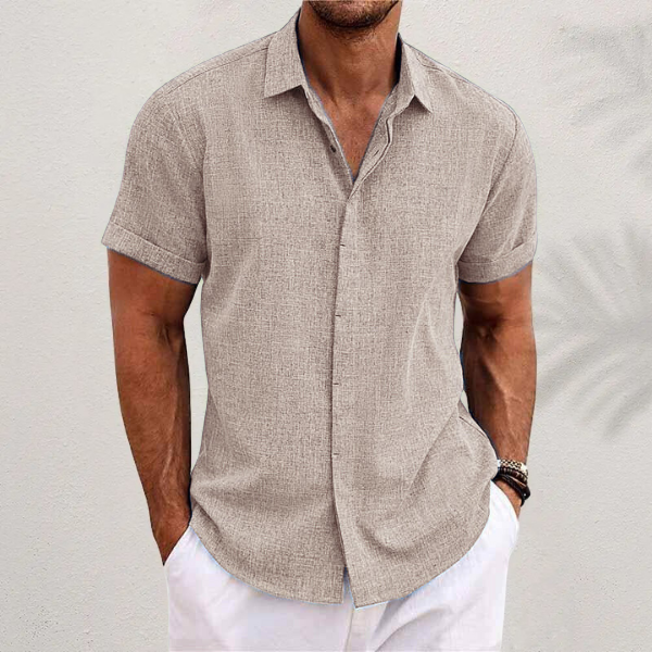 Men's Short Sleeve Button-Up Shirt-10