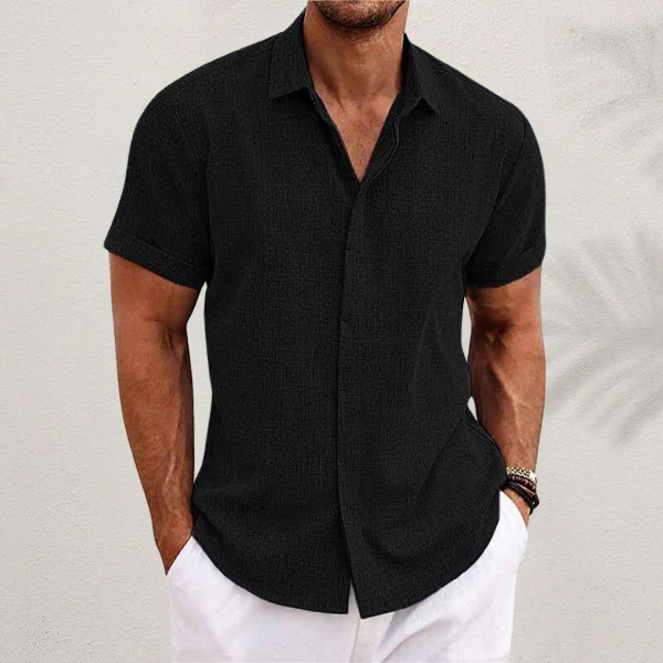 Men's Short Sleeve Button-Up Shirt-8