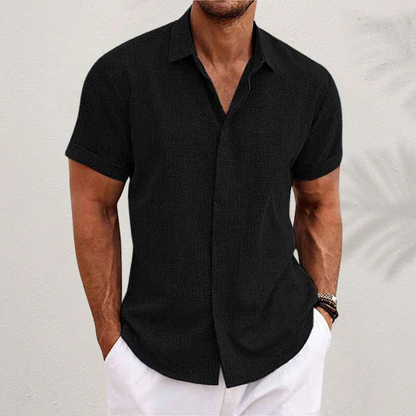 Men's Short Sleeve Button-Up Shirt-8