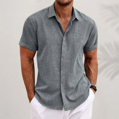 Men's Short Sleeve Button-Up Shirt-6