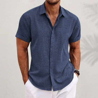 Men's Short Sleeve Button-Up Shirt-2