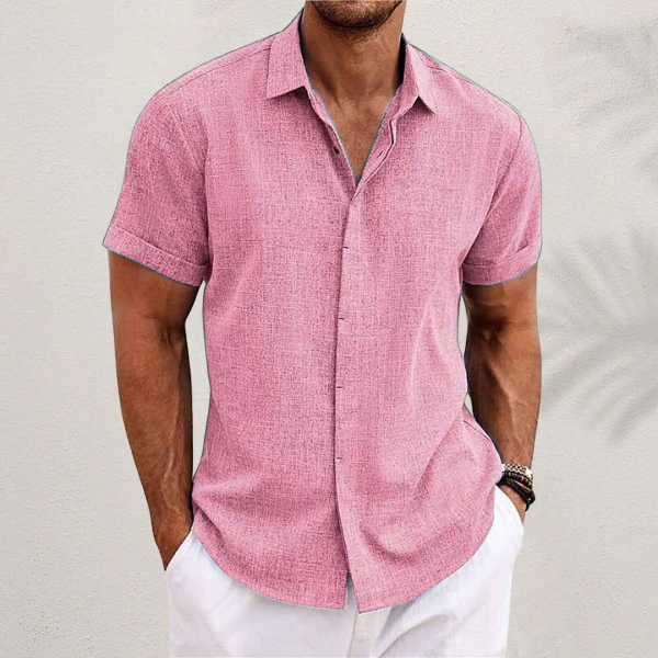Men's Short Sleeve Button-Up Shirt-9