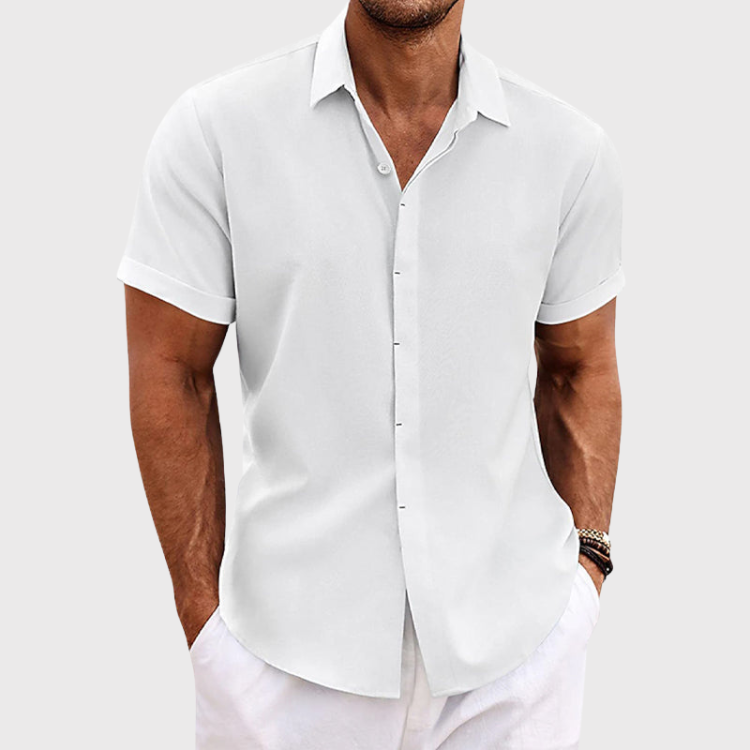 Men's Short Sleeve Button-Up Shirt-7