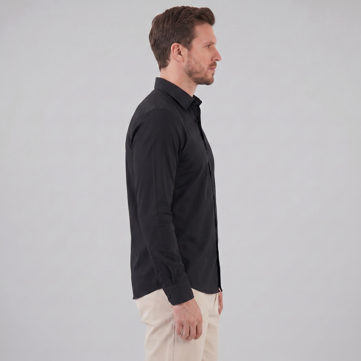 Men's Slim Fit Long Sleeve Shirt-8