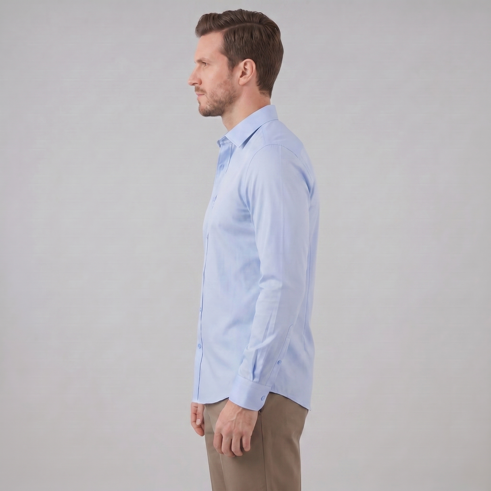 Men's Slim Fit Long Sleeve Shirt-18