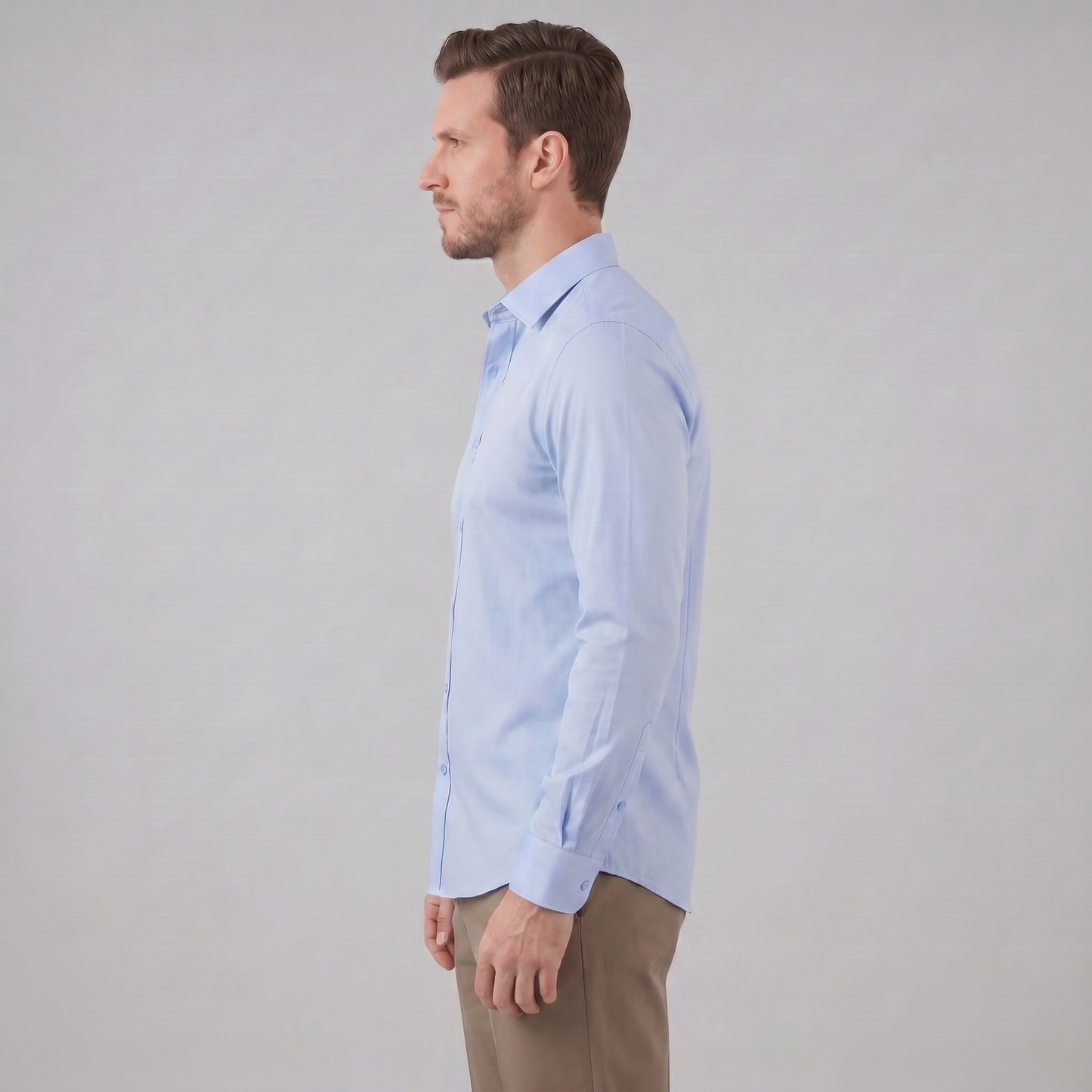 Men's Slim Fit Long Sleeve Shirt-18