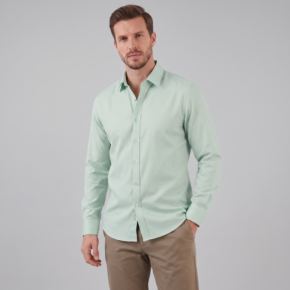 Men's Slim Fit Long Sleeve Shirt-27