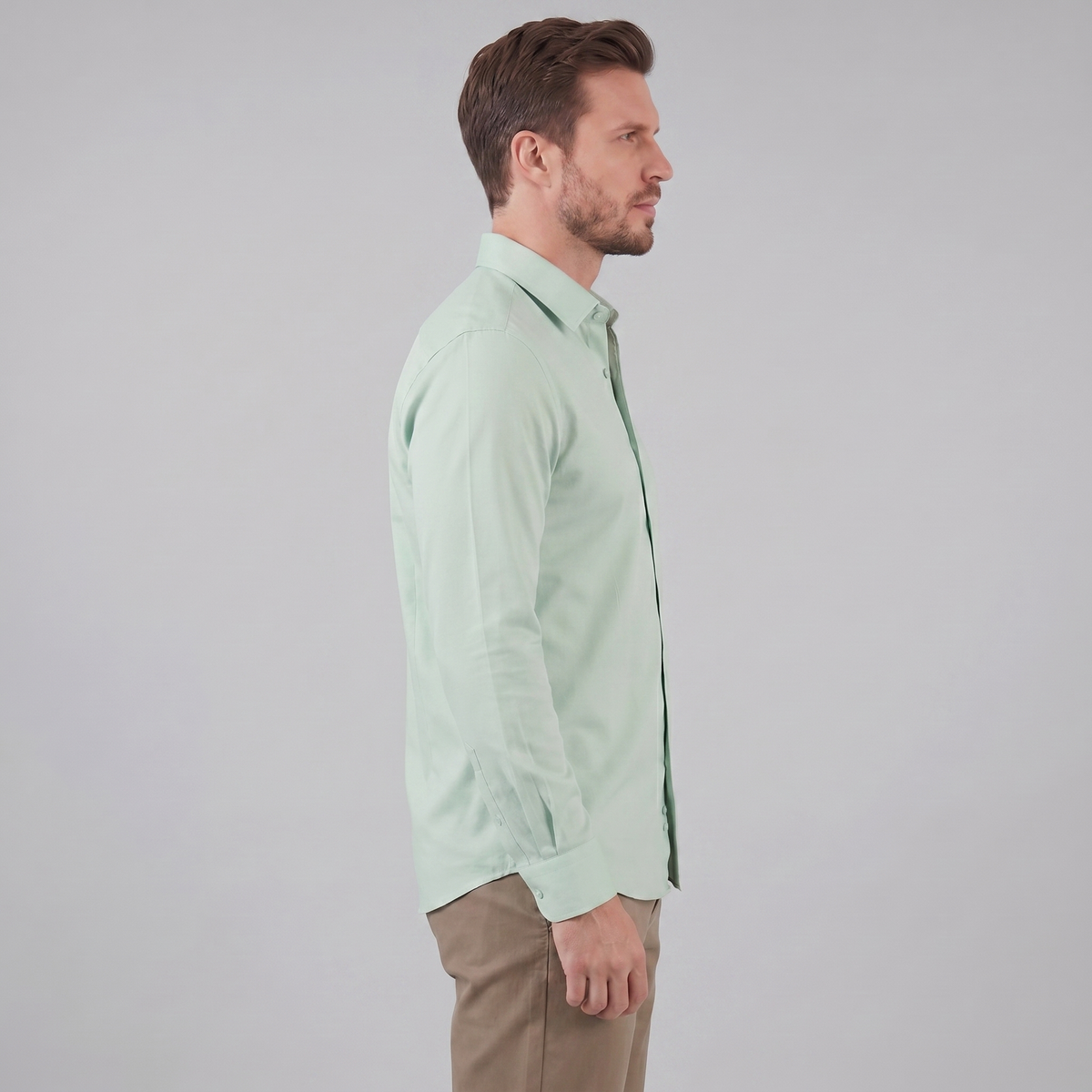 Men's Slim Fit Long Sleeve Shirt-28