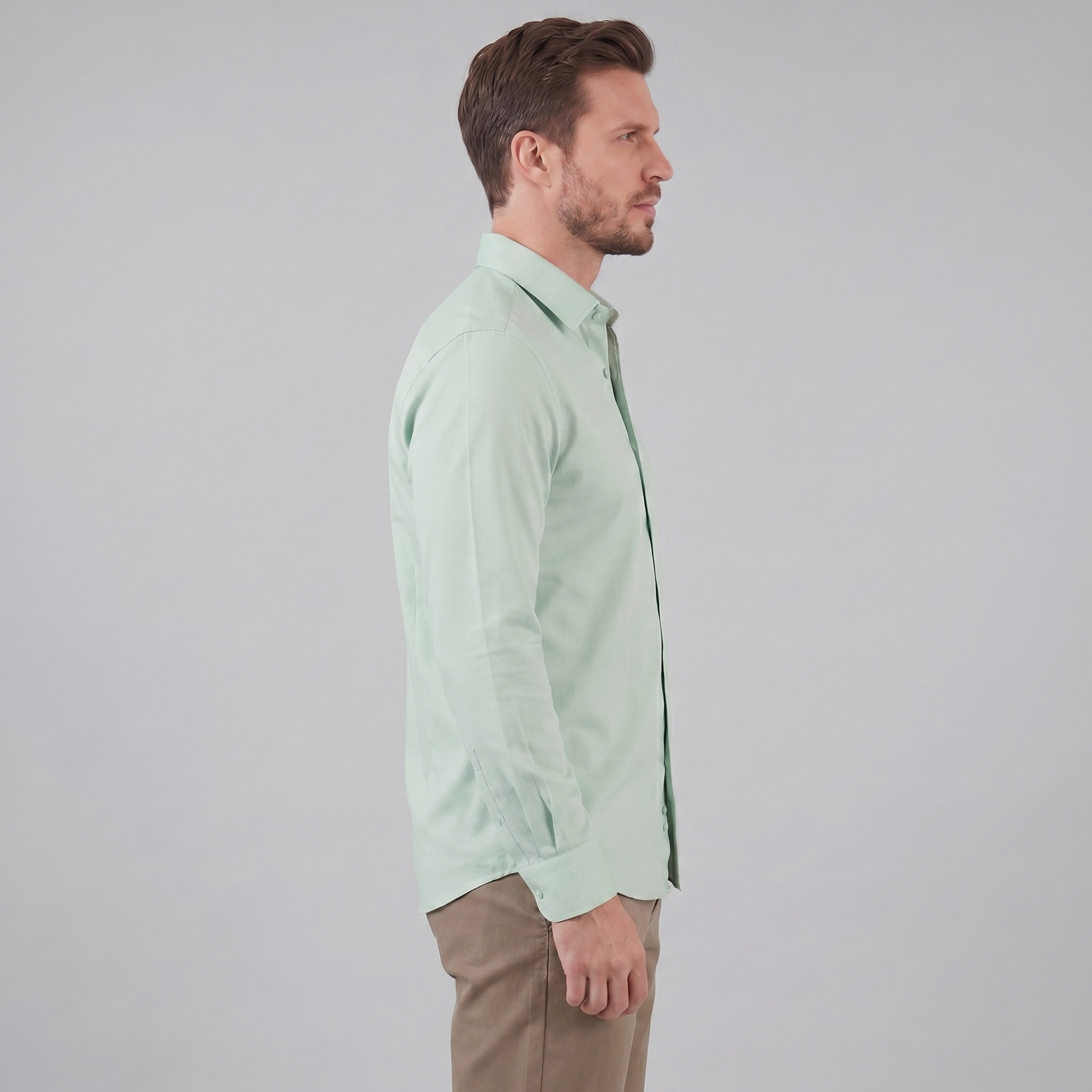 Men's Slim Fit Long Sleeve Shirt-28