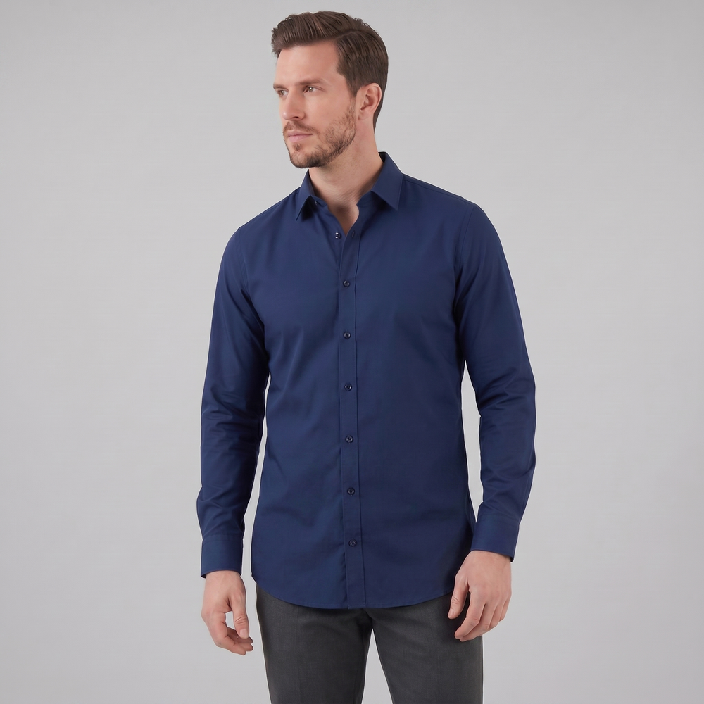 Men's Slim Fit Long Sleeve Shirt-12