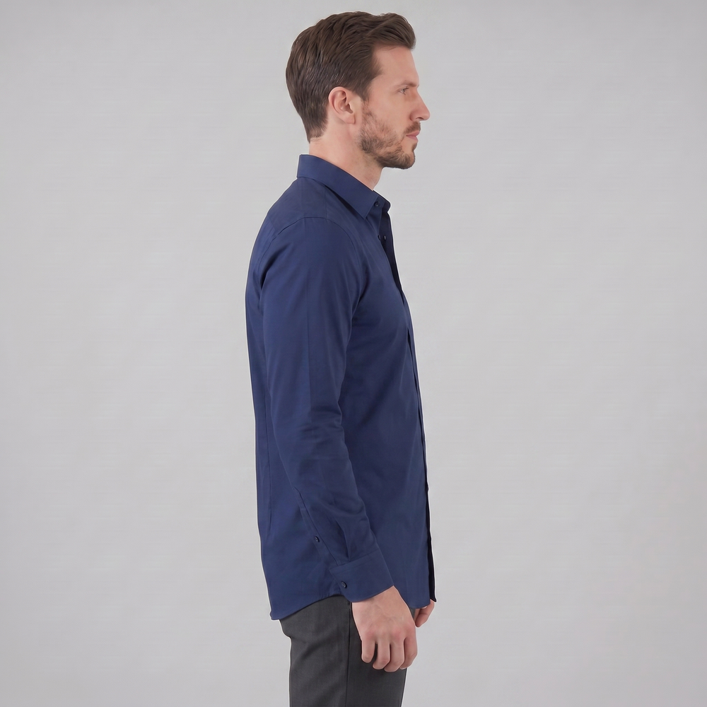 Men's Slim Fit Long Sleeve Shirt-13