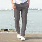 Men's Straight-Leg Pants with Drawstring Waist-5