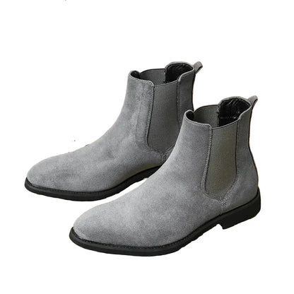 Men's Suede Cowboy Ankle Boots-3