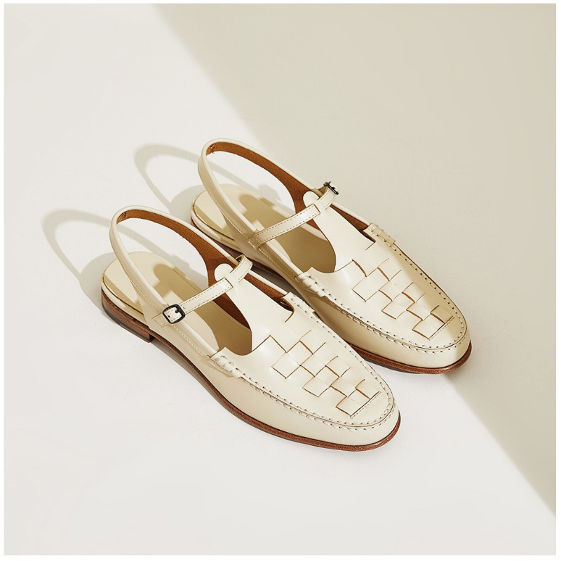 Men's T-Strap Woven Loafer Sandal-4