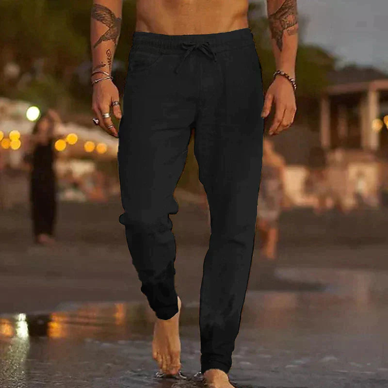 Men's Tapered Jogger Pants with Cuff Details-4