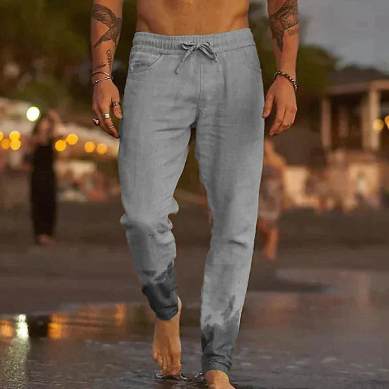 Men's Tapered Jogger Pants with Cuff Details-2