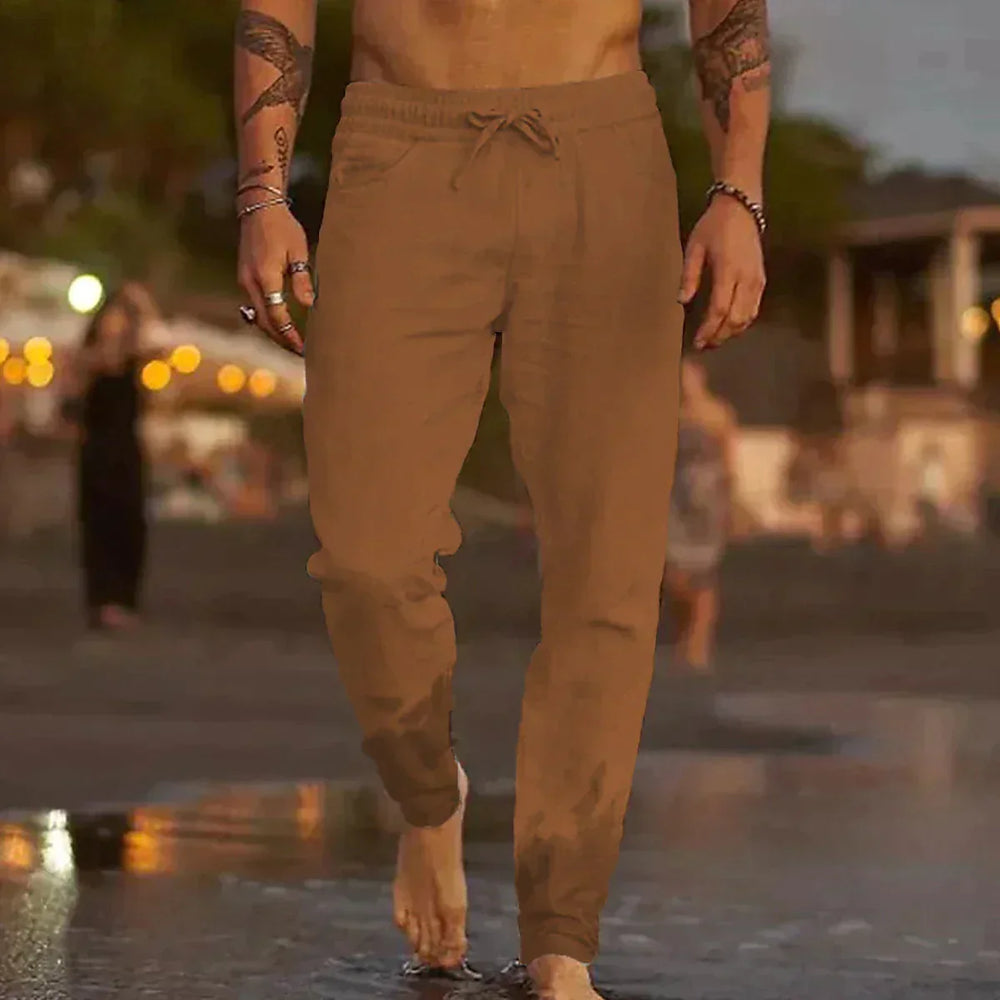 Men's Tapered Jogger Pants with Cuff Details-7