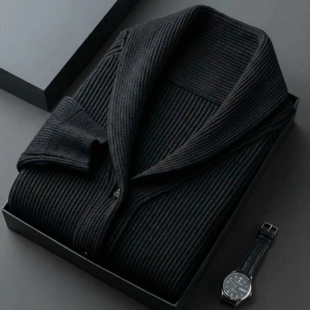 Men's Wool Knit Cardigan With Pockets-6