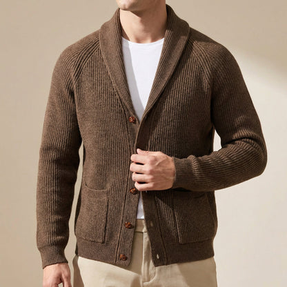 Men's Wool Knit Cardigan With Pockets-3