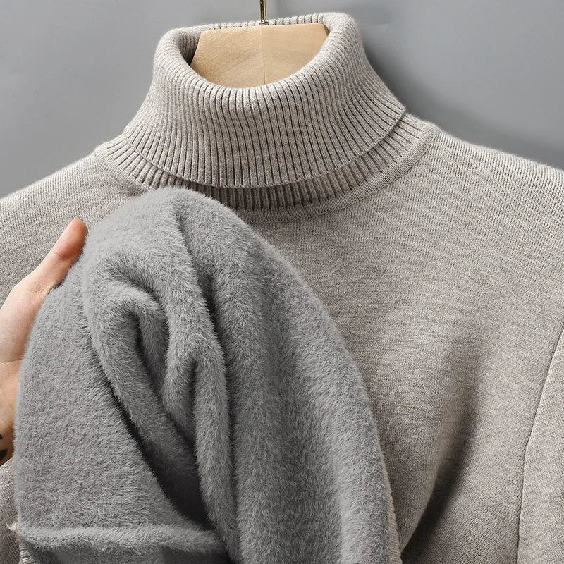 Men's Wool Turtleneck Sweater-4