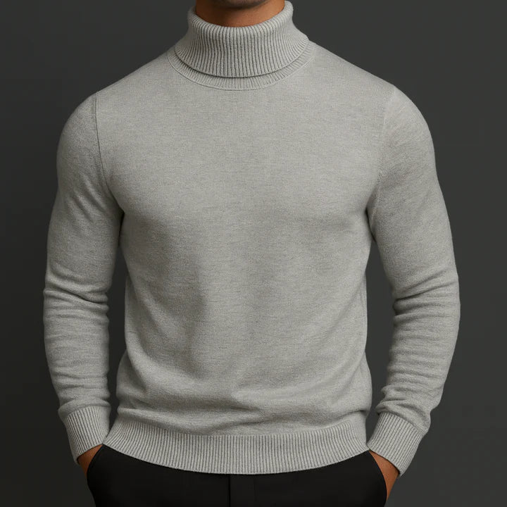 Men's Wool Turtleneck Sweater-3