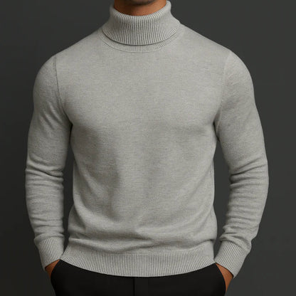 Men's Wool Turtleneck Sweater-3