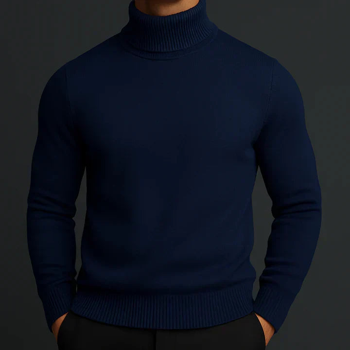 Men's Wool Turtleneck Sweater-5