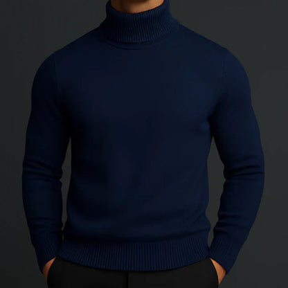 Men's Wool Turtleneck Sweater-5