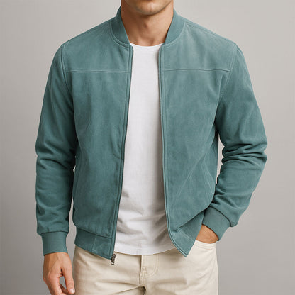 Men's Zip-Through Jacket with Tailored Fit in Blue